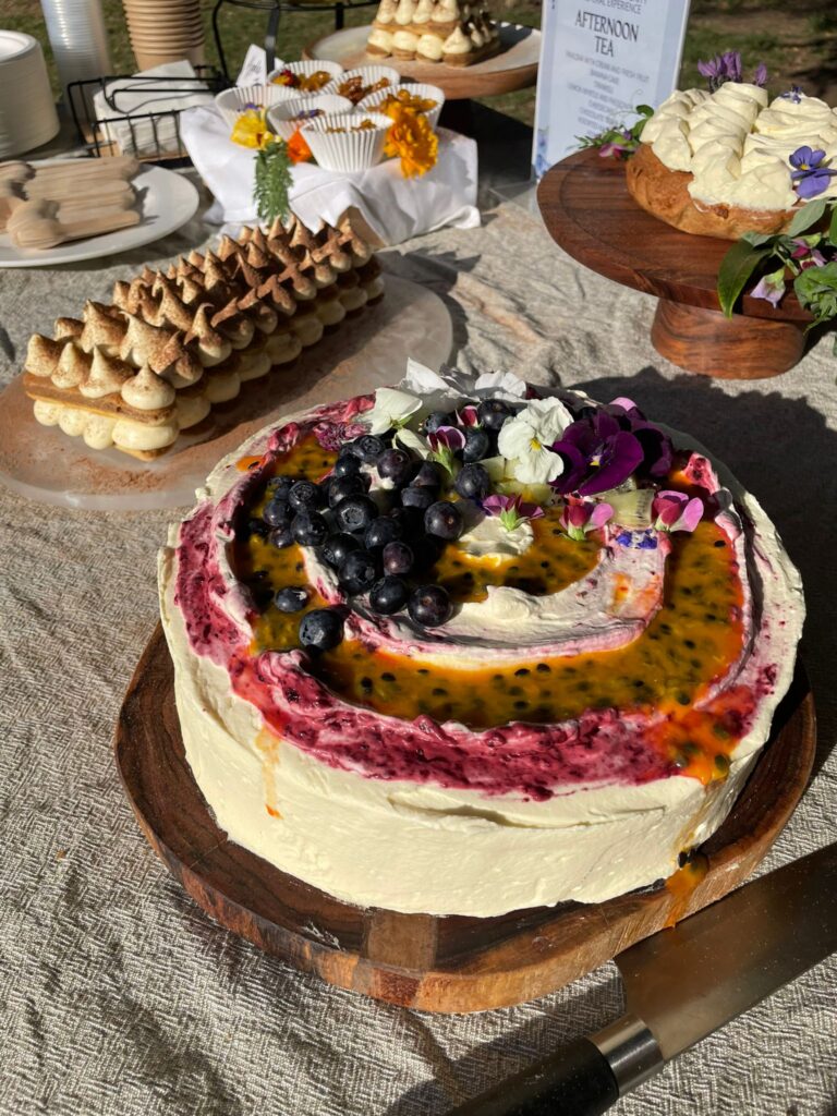 Decorative cake on a table