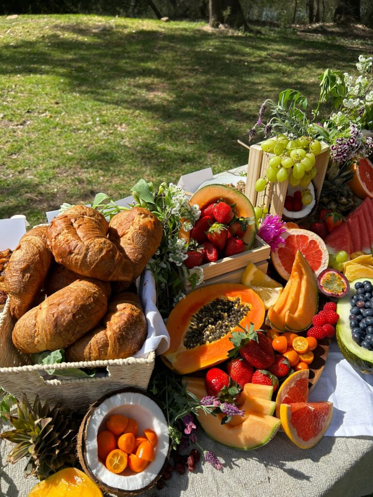 Outdoor grazing table.